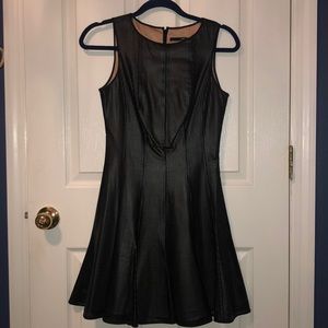 Jay Godfrey fit and flare faux leather dress